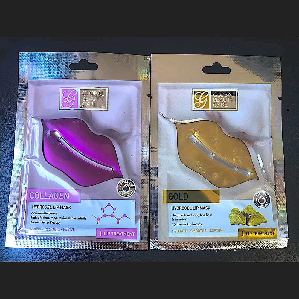 Collagen and Gold Hydrogel Lip Masks Set by Global Beauty Care